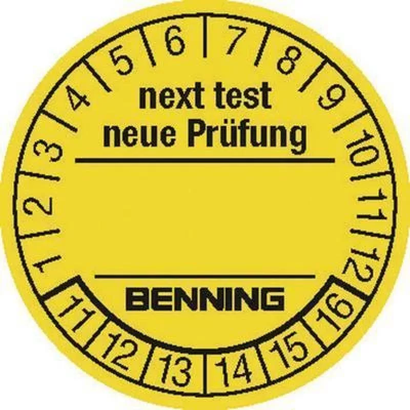 Benning etykiety inspekcyjne 300 szt. do testera urządzeń 756212 (Ø) 30 mm Następna inspekcja (756212)