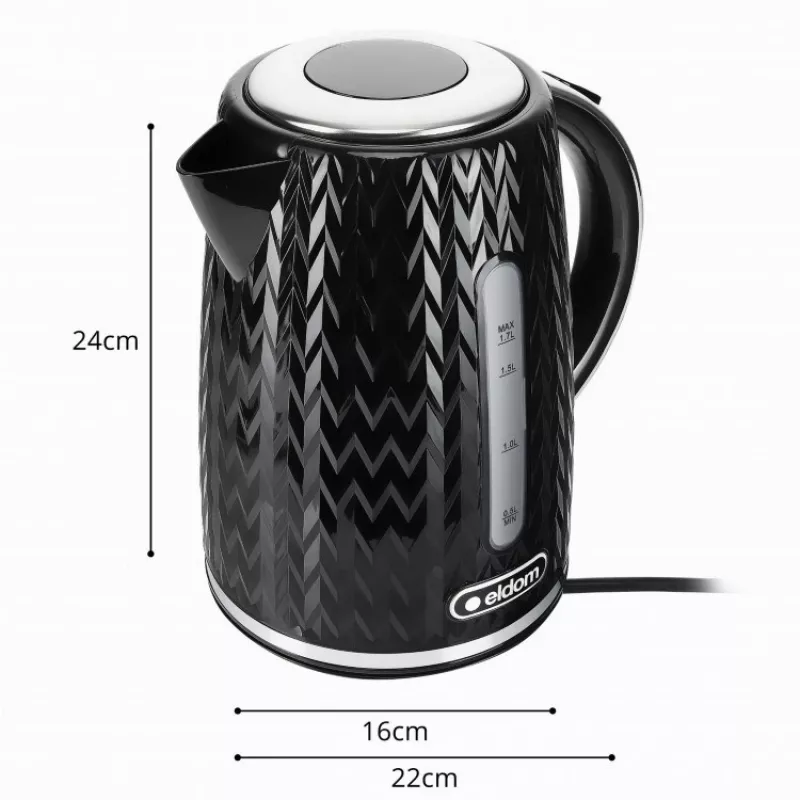Czajnik NELO, pojemność 1,7 l, moc 2000 W, czarny