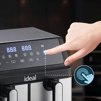IDEAL Beztłuszczowa frytownica, podwójna pozioma 9L, 8 funkcji - w tym suszenie żywności