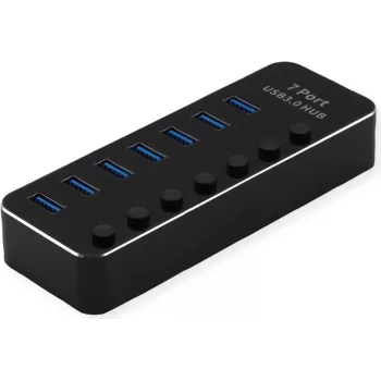 ROLINE USB3.2 Gen1 Hub, 7x A, Porty indywidualnie przełączane (14.02.5057)