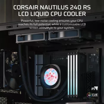Chłodzenie cieczą All-in-one Corsair Nautilus 240 RS LCD 12 cm czarny