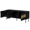 Szafka TV cama meble INSERTO 3D 143,5x40x61,5 cm czarna z LED, blat z płyty wiórowej