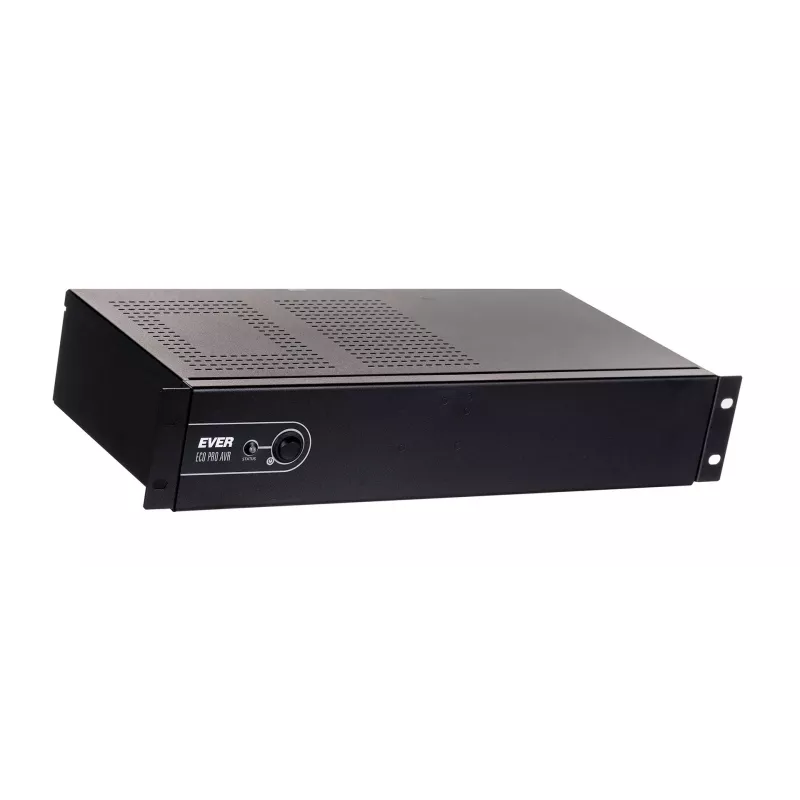 UPS EVER ECO Pro 1200 AVR CDS, line-interactive, montowany w szafie rack, 1,2 kVA (moc wyjściowa 780 W), 2U, 3× C13, USB-B, AVR, VRLA 12 V 5 Ah ×2