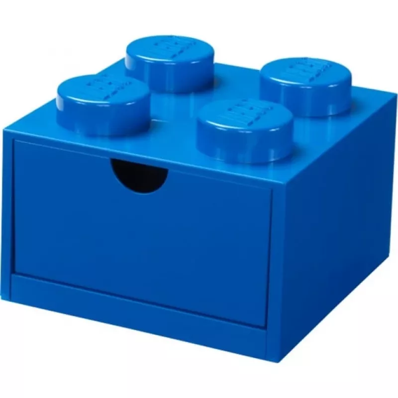 Szufladka na biurko LEGO 4, Pudełko do przechowywania niebieskie, wypustki