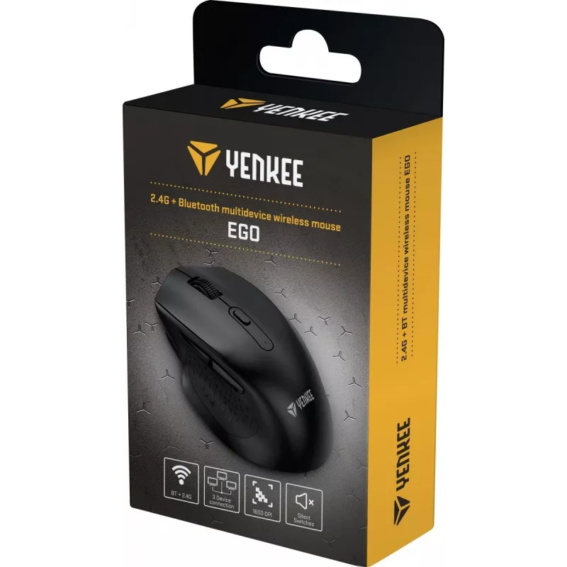 Mysz bezprzewodowa YMS 2050BK EGO Optyczna 1600DPI DUAL WL+B