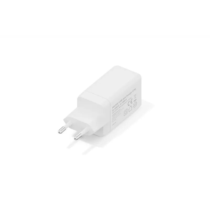 Ładowarka ścienna DIGITUS DA-10303 67W GaN, 2× USB-C + 1× USB-A, 100–240V, biała
