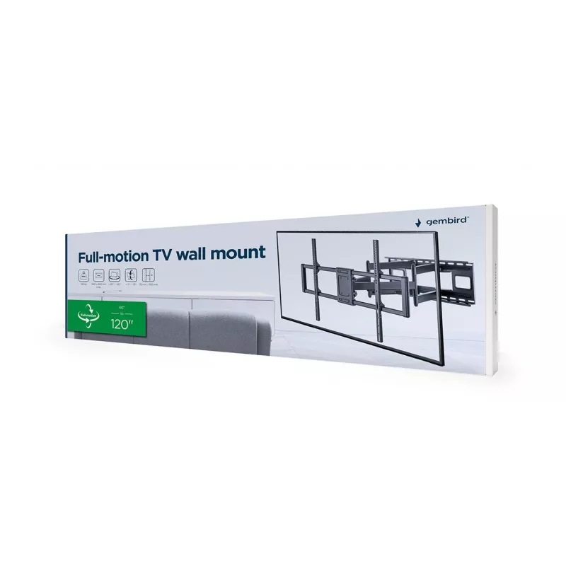 Gembird WM-120 pc(s)-01 Uchwyt TV/Stojak 3.05 m (120) Czarny