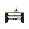 Top e shop STOLIK KAWOWY ŁAWA MODERN 4P cienki Dąb Artisan / Czarny frezy