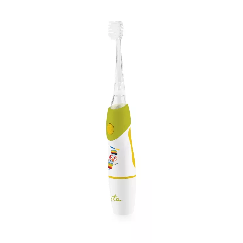 Dziecięca szczoteczka soniczna ETA SONETIC zasilana bateriami zielona 1 uchwyt + 1 końcówka 160 mm