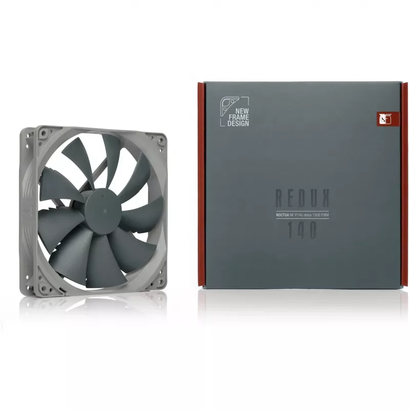 Wentylator Noctua NF-P14S REDUX-1500 PWM 140 mm szary, 12V PWM, 450–1500 RPM, 133,7 m³/h, 25,8 dB