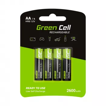 Akumulator zielony Cell GR01 AA NiMH 1,2 V 2600 mAh, 4 szt., zielony