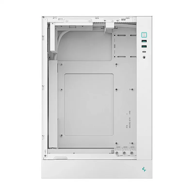 Obudowa PC DeepCool CH170 PLUS WH Midi Tower — biała, szkło hartowane, obsługa micro ATX/mini-ITX, GPU do 34,2 cm, wysokość chłodzenia CPU 164 mm