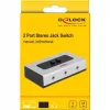 przełącznik audio jack 3,5 mm 2 porty ręczny dwukierunkowy, przełącznik szaro-czarny