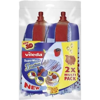 Zestaw mopów do podłogi VILEDA SuperMocio 3x Action, opakowanie wielokrotne 2 sztuki, model 122615