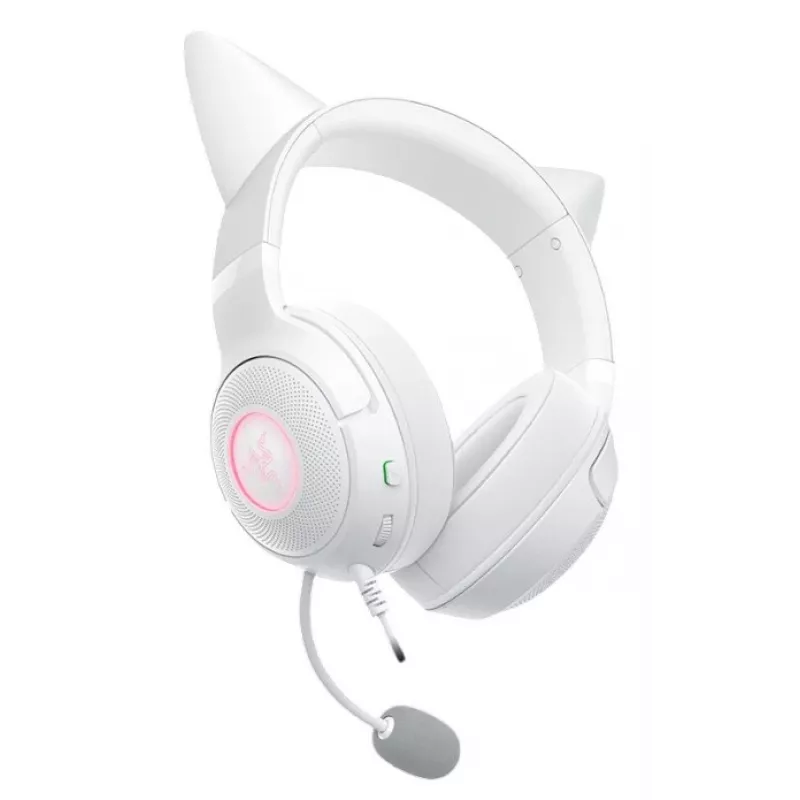 Zestaw słuchawkowy Razer Kraken Kitty V2 przewodowy USB typu A biały — wokółuszny, z pałąkiem nagłownym, 20–20000 Hz, kabel 2 m
