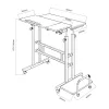 Maclean mobilny stolik pod laptopa, biały, 80x60cm, maks. 50kg, reg. wysokość 67-115cm, MC-124 W