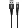 Przewód USB Goobay USB-C Fabric Supersoft z metalowymi złączami, 2 m, czarny (2m, USB 2.0, 60W), kabel USB