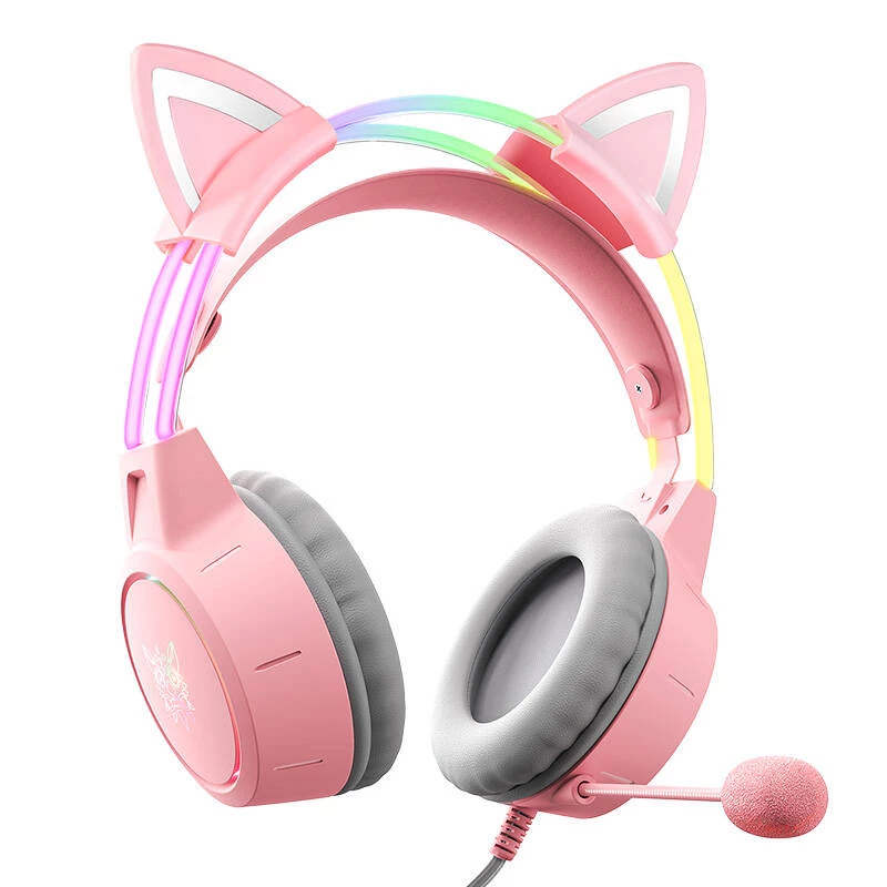 Słuchawki Onikuma X15Pro Gaming Headphones Różowe Kocie Uszy