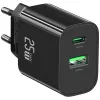 Ładowarka USB usams USA001629 25W 1×USB-C + 1×USB-A szybkie ładowanie