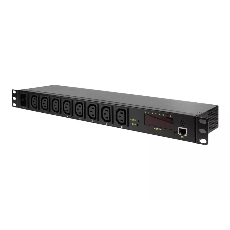 Logilink IP PDU Control Unit - Stromverteilungseinheit (Rack - einbaufähig) - Wechselstrom 110-240 V - Ethernet - Eingabe, Eingang IEC 60320 C20 - Aus