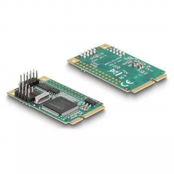 DeLOCK Karta Mini PCIe pełnowymiarowa na 2 x port szeregowy RS-232 D-Sub 9-pin