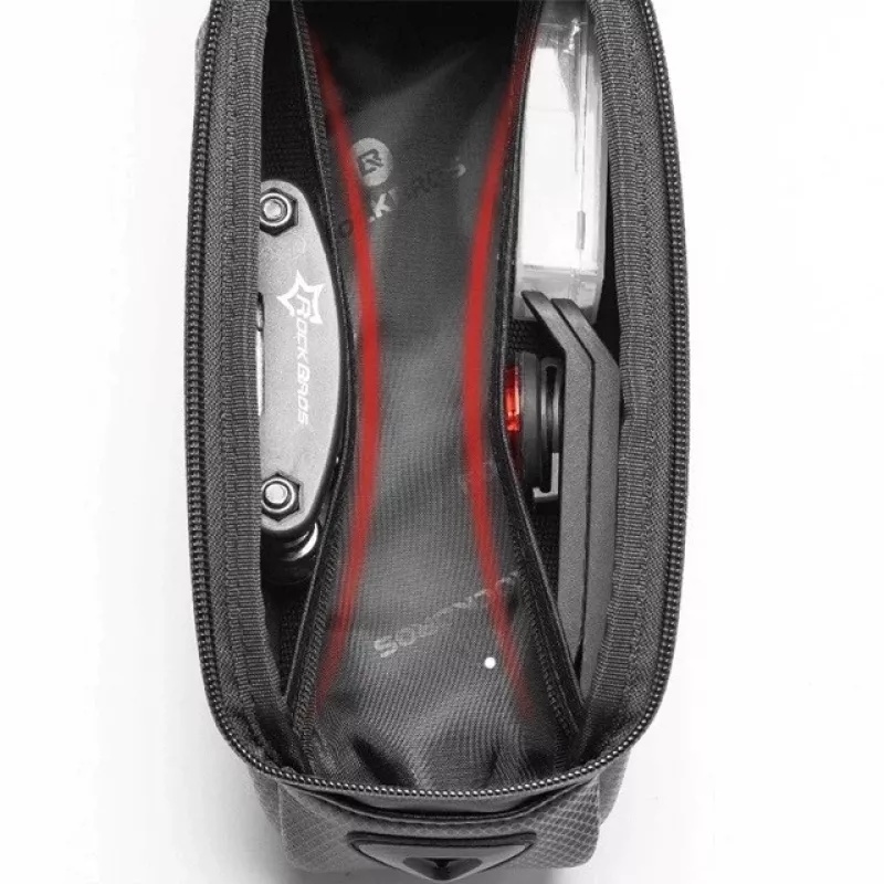 Rockbros B68 Torba na ramę roweru Kieszeń na telefon 1,7 l Czarna