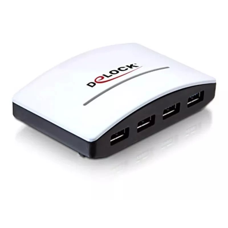 USB Hub DeLOCK 4 Port 5000 Mbit/s Czarny Biały
