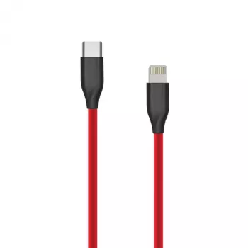 Kabel silikonowy USB Type C - Lightning, 2m (czerwony)
