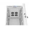 19-calowa szafa stojąca LANBERG 32U 600×800 mm szara z drzwiami szklanymi i LCD (płaski Pack)