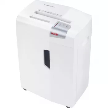 Niszczarka do papieru HSM 1033121 cięcie na ścinki 2 x 15 mm, szerokość robocza 23 cm, kosz 26 l, biała