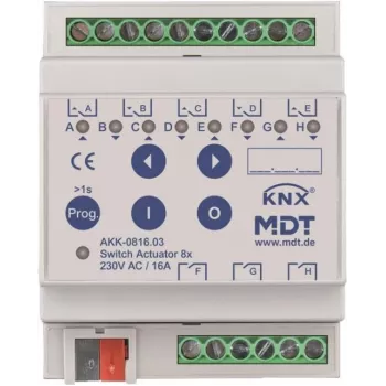 MDT AKK-0816.03 aktuator przełączający 8-kanałowy, 4TE, REG, 16A, 70µ (AKK-0816.03)