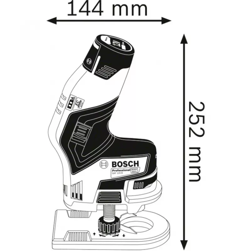 Bosch GKF 12V-8 Professional Prosta szlifierka do otworów 1300 obr./min Czarny, Niebieski, Czerwony