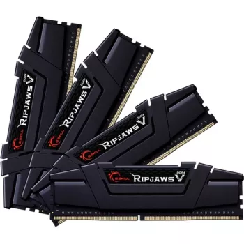 DIMM 64 GB DDR4-3600 (4x 16 GB) Quad-Kit, Arbeitsspeicher schwarz, F4-3600C16Q-64GVKC, Ripjaws V, INTEL XMP