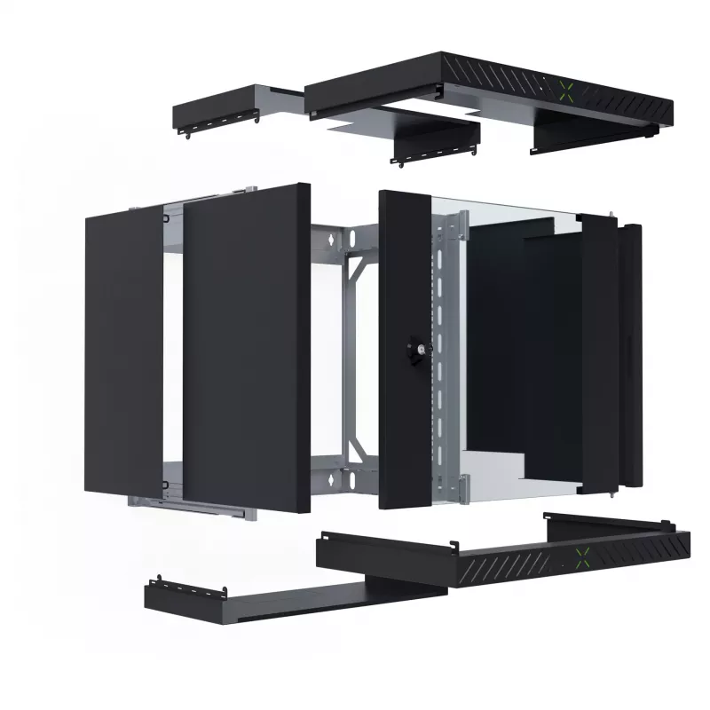 EFB Elektronik 19 Wandgehäuse X-Rack mit Glastür 400-600mm schw. - Wandgehäuse (WGX-1206TS.G1)
