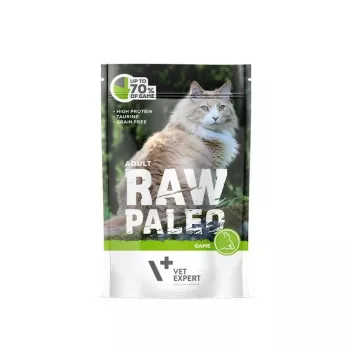 Mokra karma dla kota VETEXPERT RAW PALEO Adult Venison 100 g — bezzbożowa saszetka jednoporcjowa