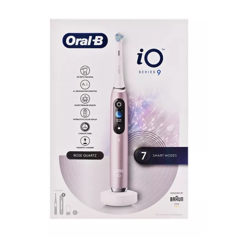 Oral-B iO9 Series 9 elektryczna szczoteczka do zębów, różowy kwarc