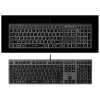 Przewodowa klawiatura A4Tech FX60H USB QWERTY — pełnowymiarowa 100%, podświetlana biała, szara, hub USB