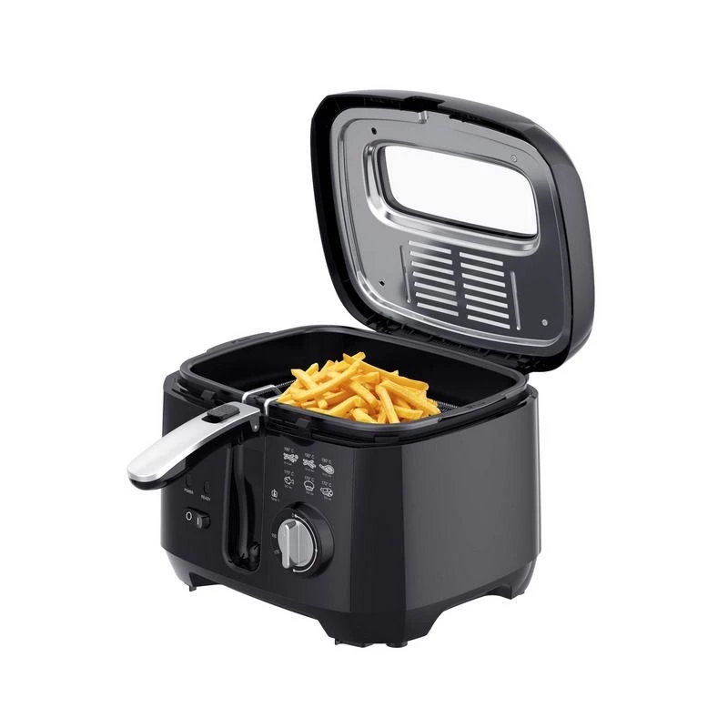 ELDOM Frytkownica FREET, 2,5 L, 400 g frytek, regulator temperatury, wyjmowany zbiornik na olej, czarna