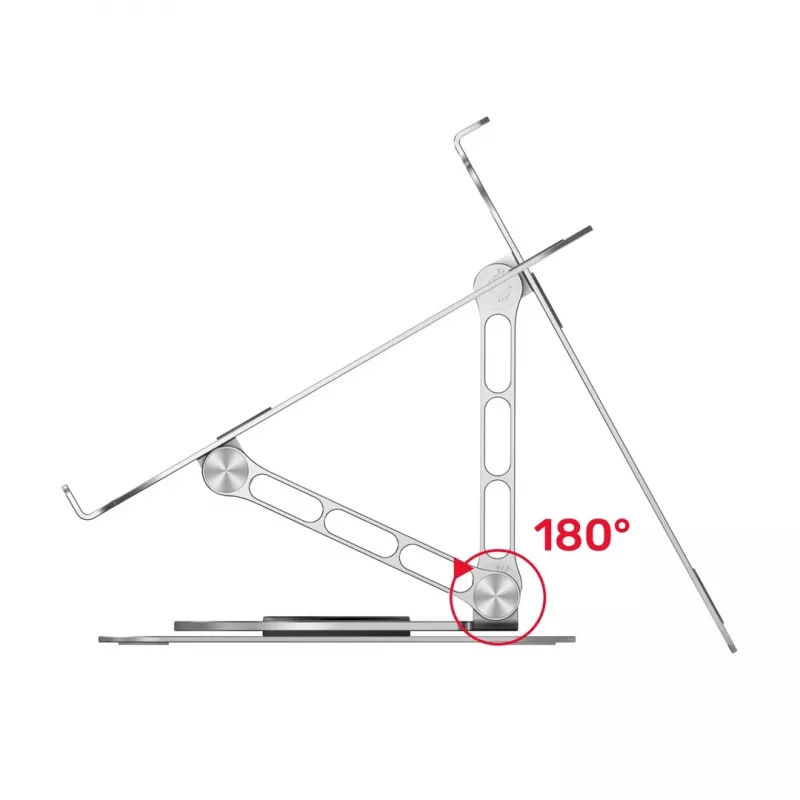 Podstawka pod laptopa Unitek OT180SL01 Aluminium dla ekranów 25,4–40,6 cm (10–16 cali), obrót 360°, pochylenie 0–180°