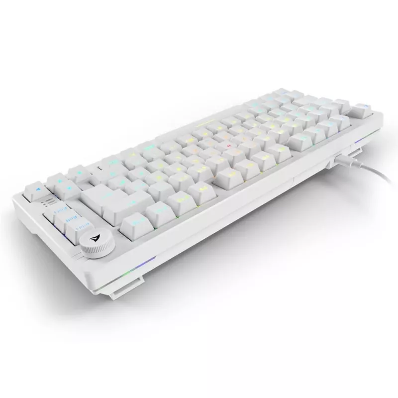 Klawiatura Sharkoon SGK25 75% QWERTZ USB przewodowa RGB LED biała