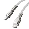 Kabel USB-C na Lightning Baseus Cafule 1 m, 20 W, obudowa cynkowa, biały