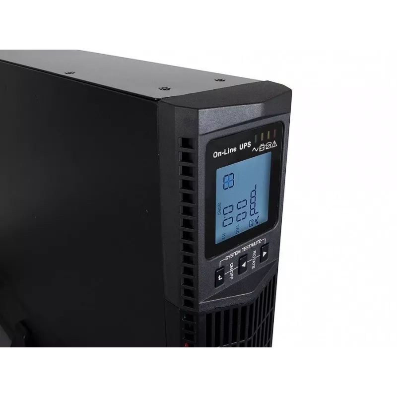 Zasilacz bezprzerwowy zielony Cell UPS15 — Online podwójna konwersja 3 kVA (2700 W), 6 gniazd AC, czysty sinus, LCD, tower, 6×12V/9Ah akumulatory
