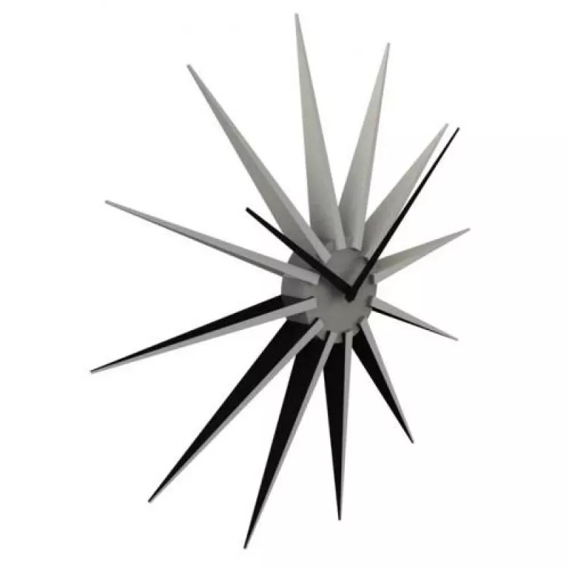 Zegar ścienny NeXtime Nova 3051zi, Ø50 cm, Czarny/Srebrny