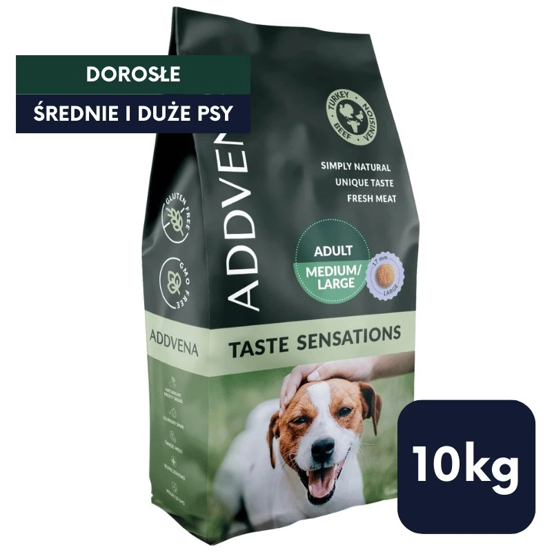 ADDVENA Taste Sensations Adult Medium/Large Turkey - sucha karma dla psa - 10kg