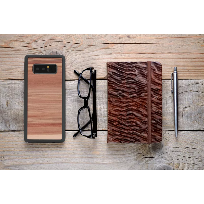 Etui na smartfon man and wood dla Galaxy Note 8 — cappuccino Czarny ochronne