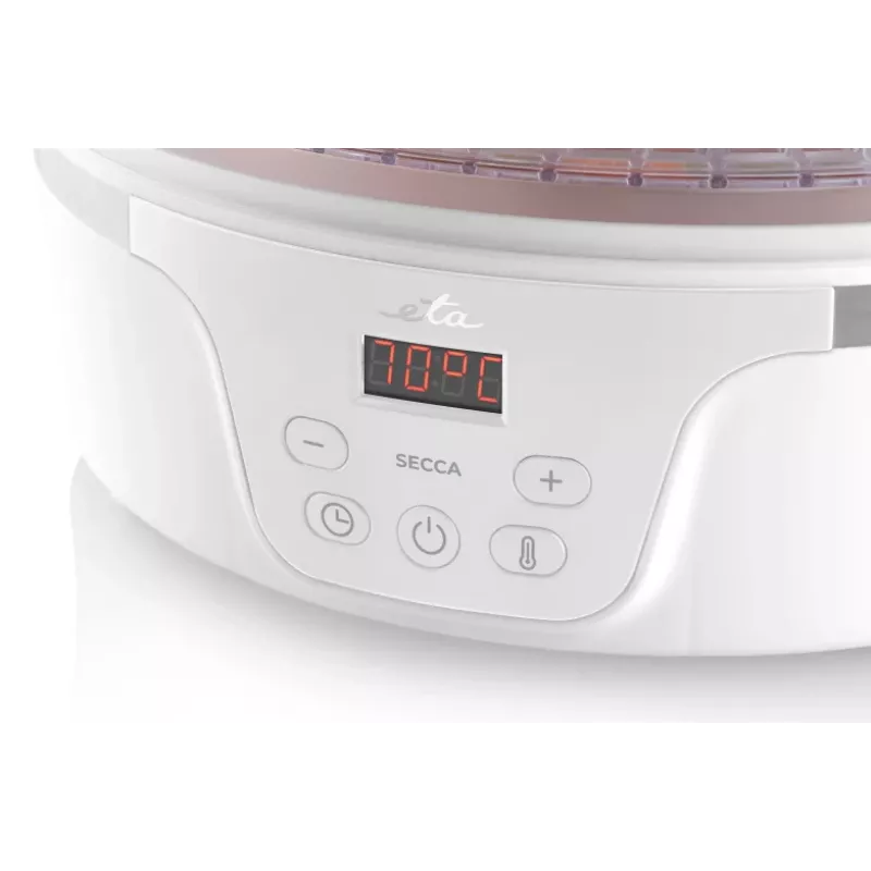 Suszarka do żywności ETA Eta SECCA Transparent biały 380 W, wyświetlacz LED, timer 24 h, 300×300×220 mm