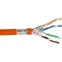 Helos Verlegekabel High Quality,Cat.7 Rohkabel, S/FTP, PiMF, LSZH, orange, 500m Trommel -Cat.7 Rohkabel, 600MHz - paarweise und Gesamtabschirmung (Pim