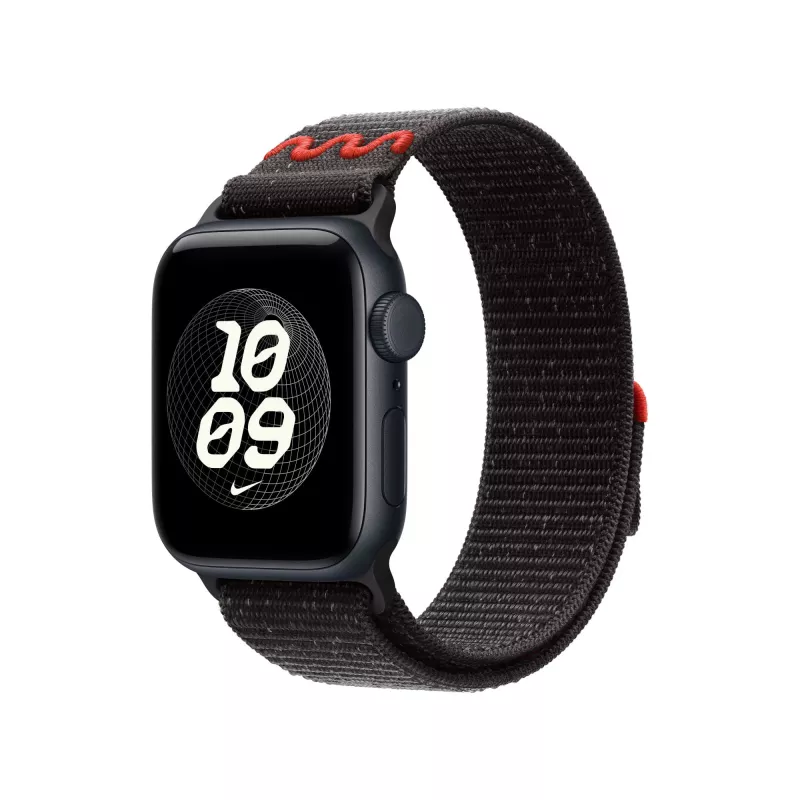 Pasek Apple Nike Sport Loop Czarny Nylon, Poliester z recyklingu, Spandex