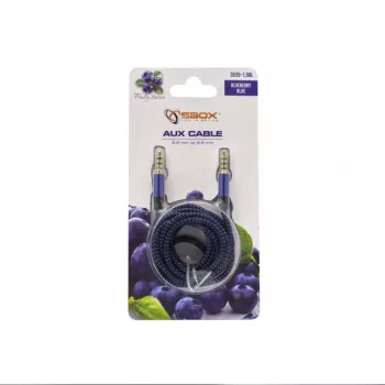 Przewód AUX Sbox 3535-1.5BL 3.5mm do 3.5mm, kolor jagodowy niebieski