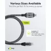 Wentronic goobay - Kabel sieciowy - 24-pin USB-C (M) do RJ-45 (M) - 1,0 m - 6 mm - FTP - CAT 6 - USB 3.1 - kabel pleciony - Czarny, Srebrny (70696)